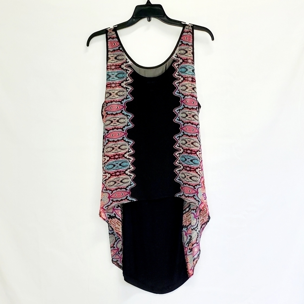 Nicole Miller semi sheer drop tail top